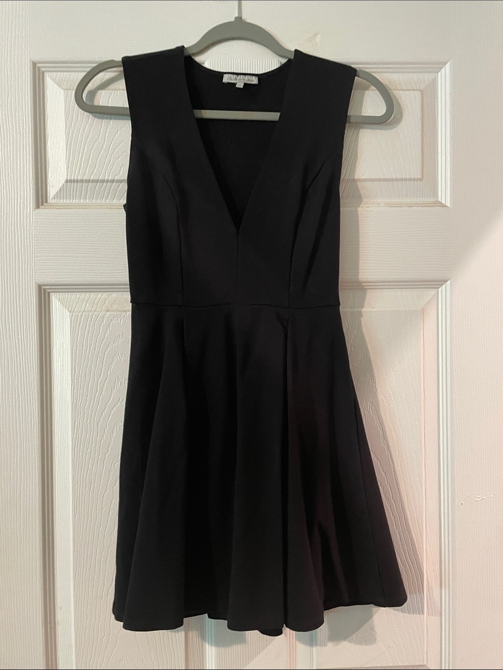 Classic Black V-Neck Fit & Flare Dress